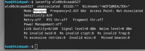 Verify interface is in managed mode