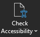Check Accessibility button on the Review tab